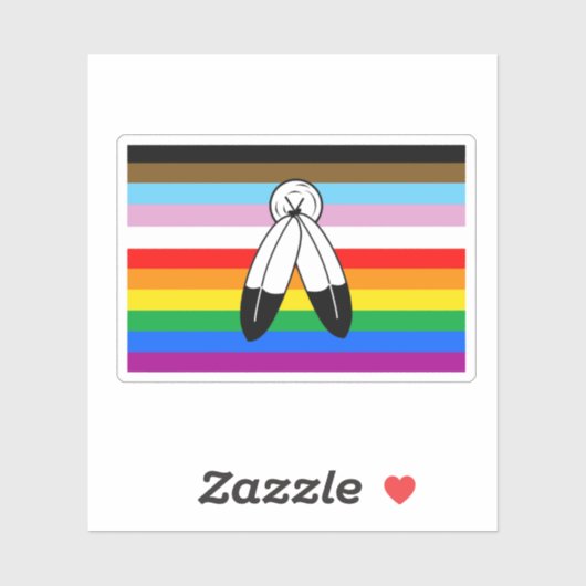 Sticker Drapeau de la fierté de progrès LGBTQ+ (Feuille)