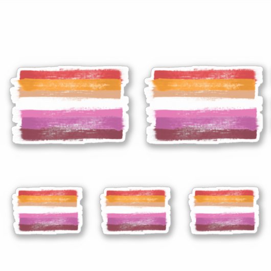 Sticker Drapeau de la fierté lesbienne peint avec des band (Devant)