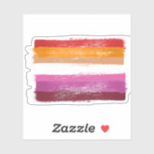Sticker Drapeau de la fierté lesbienne peint avec des band (Feuille)