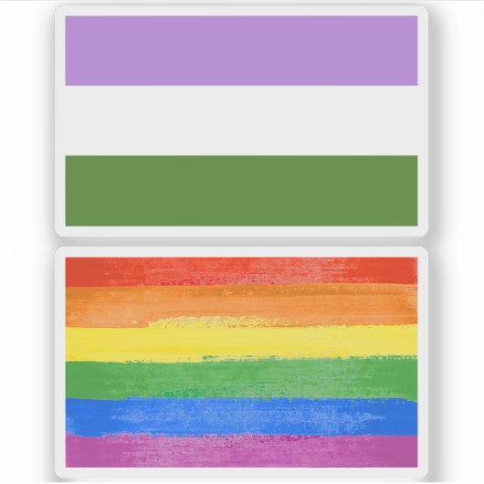Sticker Drapeau de la fierté queer (Devant)