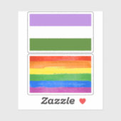 Sticker Drapeau de la fierté queer (Feuille)
