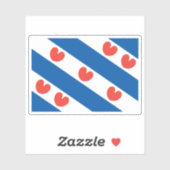 Sticker Drapeau de la Frise, la Pays-Bas (Feuille)
