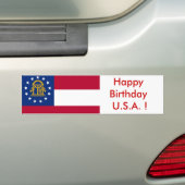 Sticker Drapeau de la Géorgie, Joyeux anniversaire (En voiture)