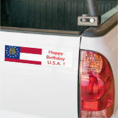 Sticker Drapeau de la Géorgie, Joyeux anniversaire (Sur camion)