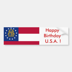 Sticker Drapeau de la Géorgie, Joyeux anniversaire