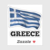 Sticker Drapeau de la Grèce, étiqueté (Feuille)