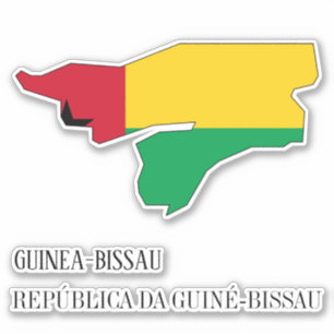 Sticker Drapeau de la Guinée-Bissau Charme de la carte pat