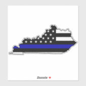 Sticker Drapeau de la ligne bleue mince Kentucky (Feuille)