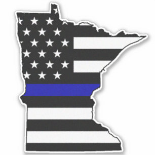 Sticker Drapeau de la ligne bleue mince Minnesota