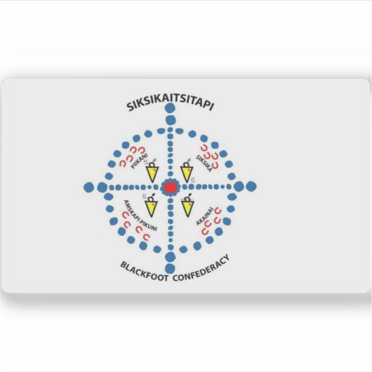 Sticker Drapeau de la nation piegan, Confédération des Pie (Devant)