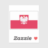 Sticker Drapeau de la Pologne (avec armoiries) (Feuille)
