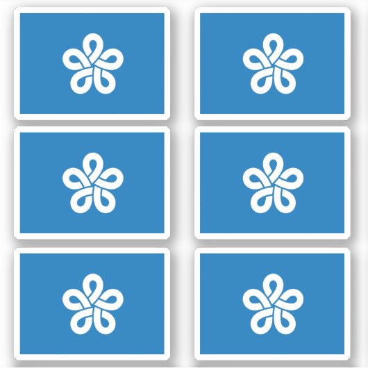 Sticker Drapeau de la préfecture de Fukuoka, Japon (Devant)