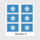 Sticker Drapeau de la préfecture de Fukuoka, Japon (Feuille)