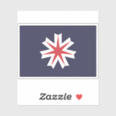 Sticker Drapeau de la préfecture d'Hokkaido, Japon (Feuille)