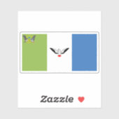 Sticker Drapeau de la région autonome de Príncipe, São Tom (Feuille)