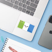 Sticker Drapeau de la région autonome de Príncipe, São Tom (Ordinateur portable avec iPhone)