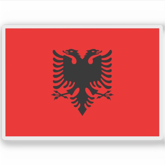 Sticker Drapeau de la République d'Albanie (Devant)