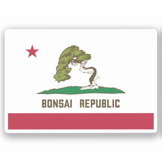 Sticker Drapeau de la République de Bonsai (Recto)