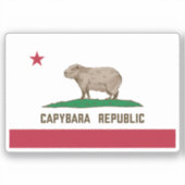 Sticker Drapeau de la République de Capybara (Recto)