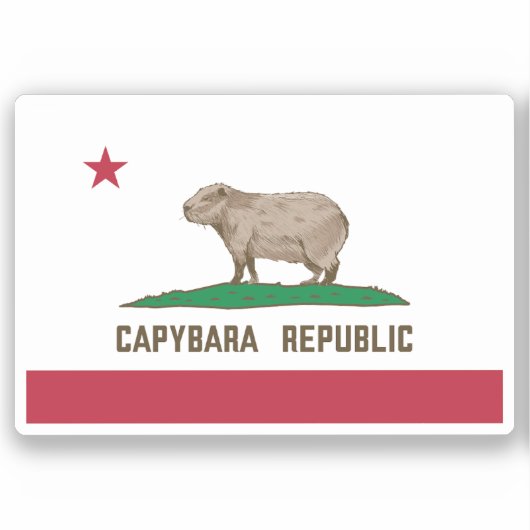 Sticker Drapeau de la République de Capybara (Recto)