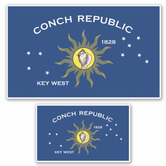Sticker Drapeau de la République de Conch, Drapeau de Key  (Devant)
