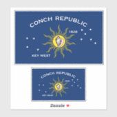 Sticker Drapeau de la République de Conch, Drapeau de Key (Feuille)