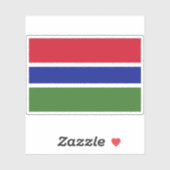 Sticker Drapeau de la République de Gambie (Feuille)