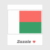 Sticker Drapeau de la République de Madagascar (Feuille)