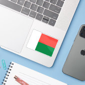 Sticker Drapeau de la République de Madagascar (Ordinateur portable avec iPhone)