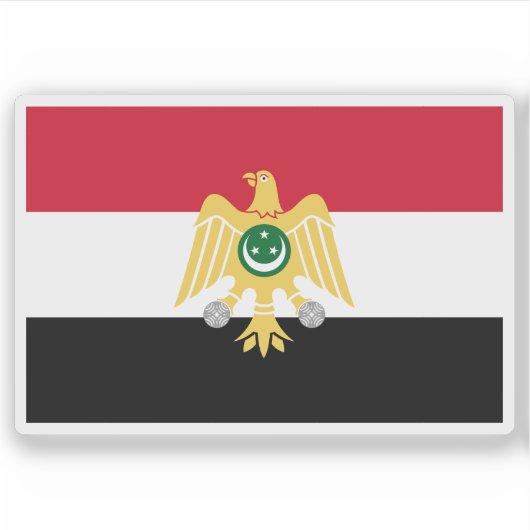 Sticker Drapeau de la République d'Égypte (1952-1958) (Devant)