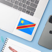 Sticker Drapeau de la République démocratique du Congo (Ordinateur portable avec iPhone)