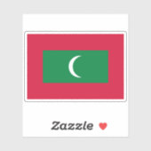 Sticker Drapeau de la République des Maldives (Feuille)
