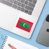 Sticker Drapeau de la République des Maldives (Ordinateur portable avec iPhone)