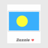 Sticker Drapeau de la République des Palaos (Feuille)