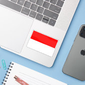 Sticker Drapeau de la République d'Indonésie (Ordinateur portable avec iPhone)