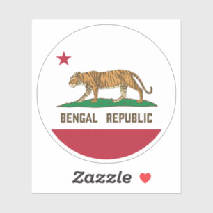Sticker Drapeau de la République du Bengale de Tiger