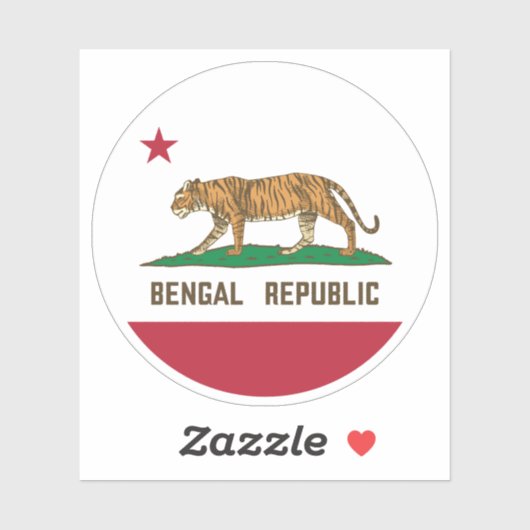 Sticker Drapeau de la République du Bengale de Tiger (Feuille)