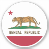 Sticker Drapeau de la République du Bengale de Tiger (Devant)