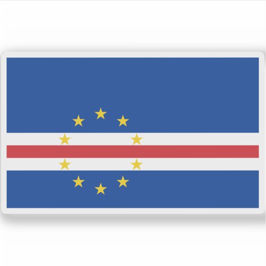 Sticker Drapeau de la République du Cap-Vert (Cap-Vert) (Devant)