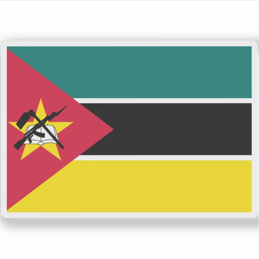 Sticker Drapeau de la République du Mozambique (Devant)