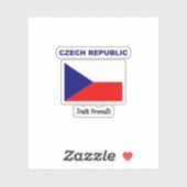 Sticker Drapeau de la République tchèque, étiqueté (Feuille)