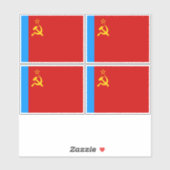 Sticker Drapeau de la Russie soviétique, URSS, CCCP, commu (Feuille)