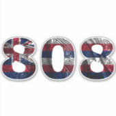 Sticker Drapeau de la tribu Hawaii 808 (Devant)