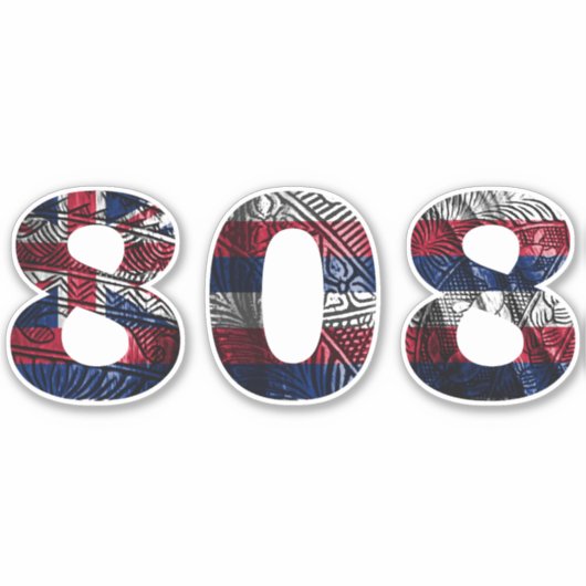 Sticker Drapeau de la tribu Hawaii 808 (Devant)