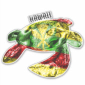 Sticker Drapeau de la tribu Hawaii Honu Kanaka Maoli (Devant)