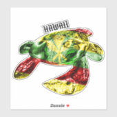Sticker Drapeau de la tribu Hawaii Honu Kanaka Maoli (Feuille)