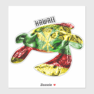 Sticker Drapeau de la tribu Hawaii Honu Kanaka Maoli