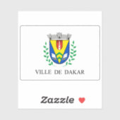 Sticker Drapeau de la ville de Dakar, Sénégal (Feuille)