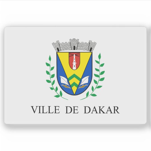 Sticker Drapeau de la ville de Dakar, Sénégal (Devant)
