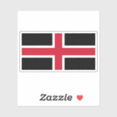 Sticker Drapeau de la ville de Durham, Angleterre (Feuille)
